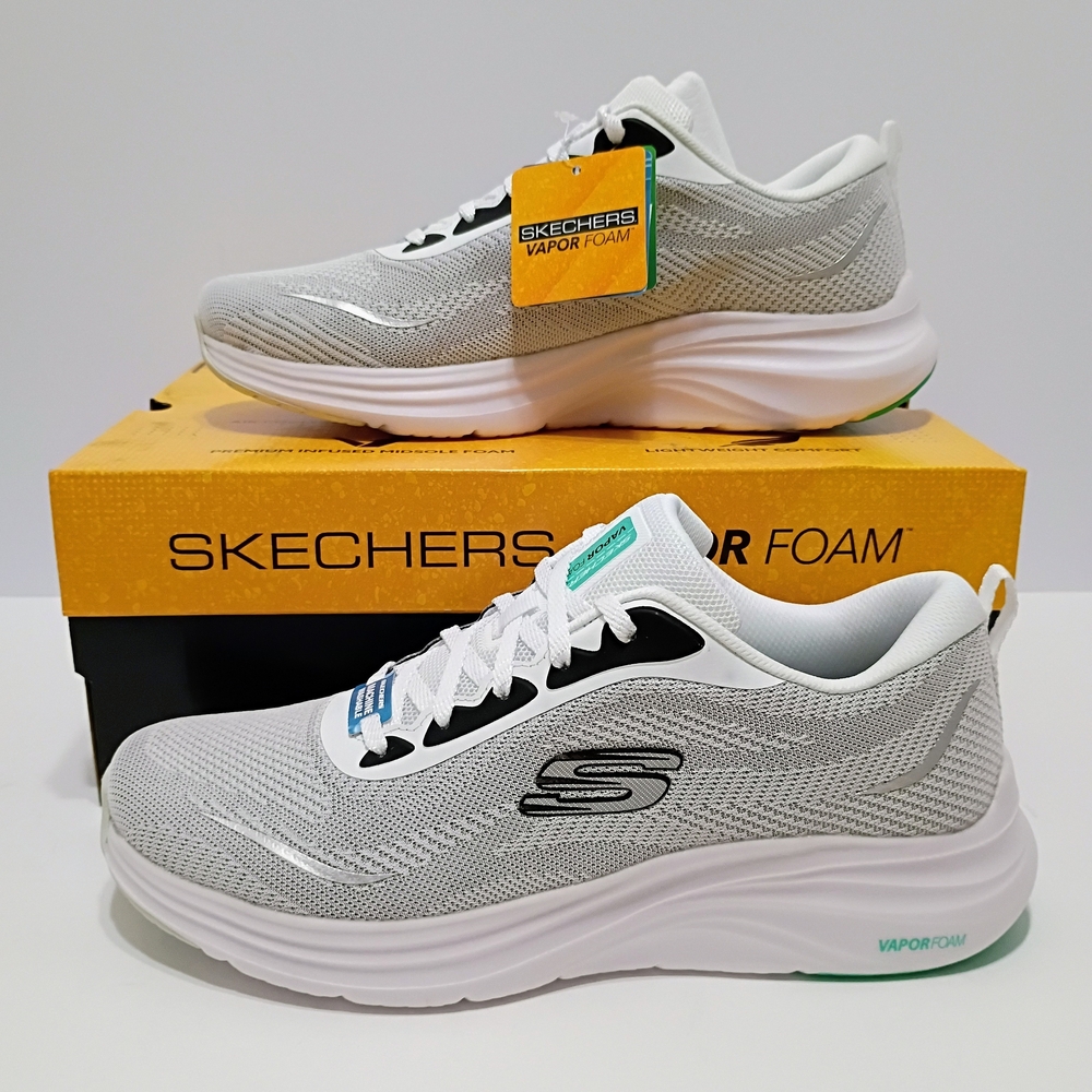 Skechers Vapor Foam Smooth Ride Women's White Vegan Sneakers - Picture 2 of 13